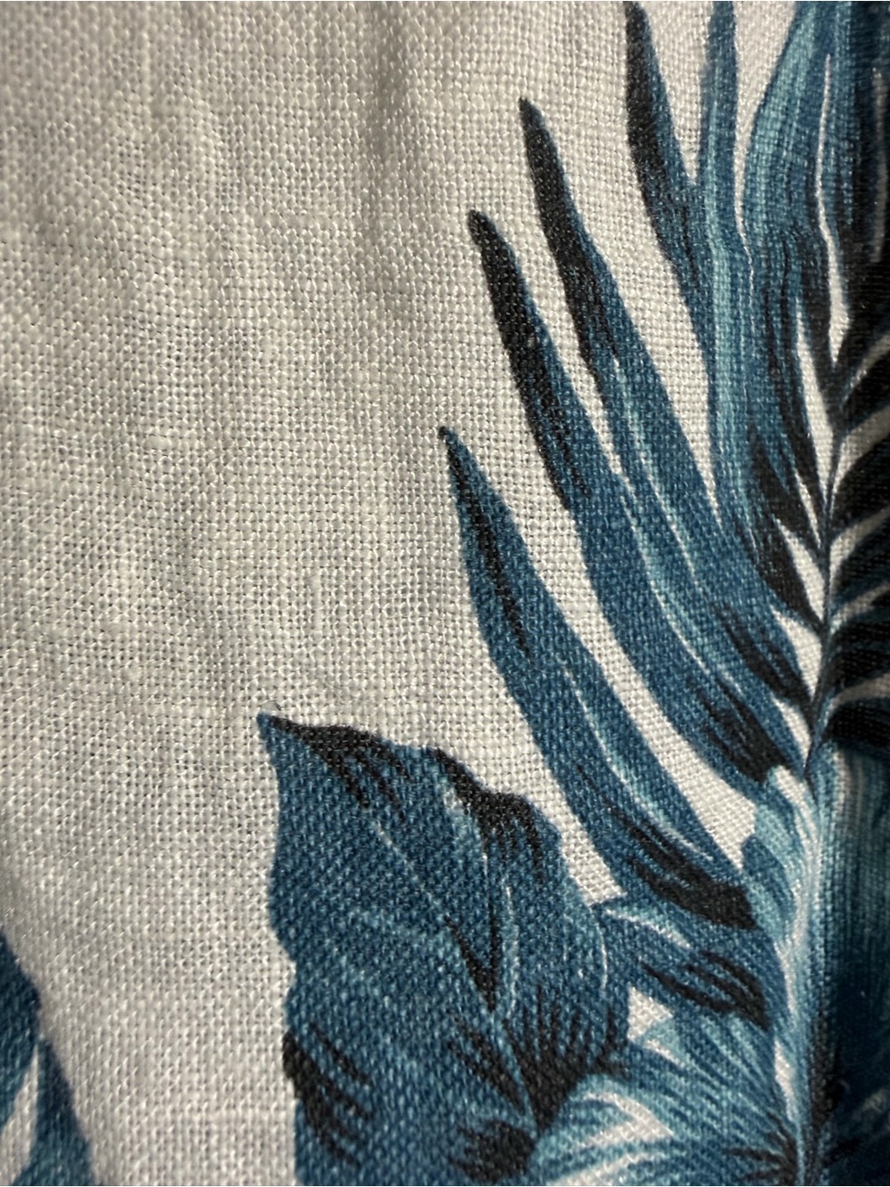 White Midi Dress with Blue Floral Print 100% Linen high quality - Picture 7 of 9